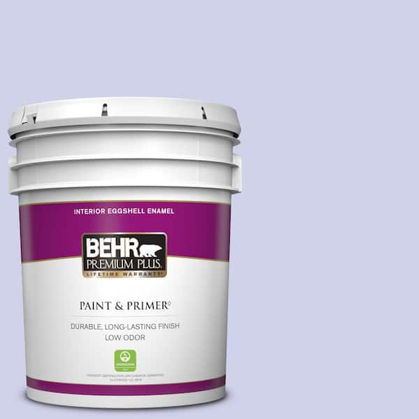 BEHR PREMIUM PLUS 5 gal. #P550-2 Artistic Violet Eggshell Enamel Low Odor Interior Paint & Primer
