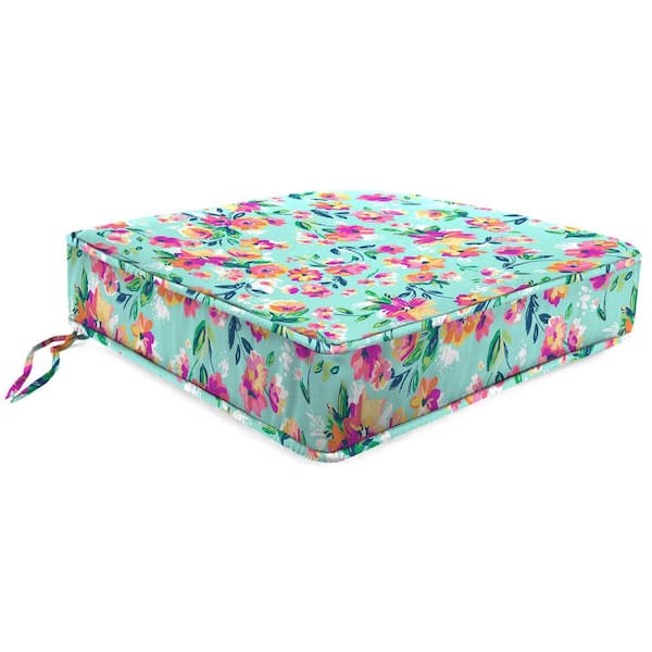 Jordan Manufacturing 22.5 in. L x 22.5 in. W x 5 in. T Square Outdoor Deep Seat Cushion in Camryn Vibrant