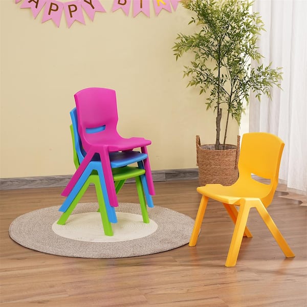 Lightweight Stackable ECO PP material 4-Chair Set for Playrooms, Preschool, Toddlers (Enlarge Size)