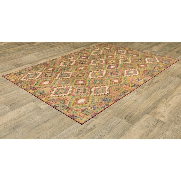 Maya Southwest Multi-Colored 5 ft. x 7 ft. Area Rug