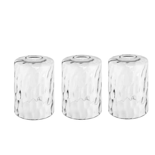 6.5 in. Clear Water Glass Cylindrical Lamp Shade with 1 in. Neckless Glass Fitter for Pendant, Vanity Light