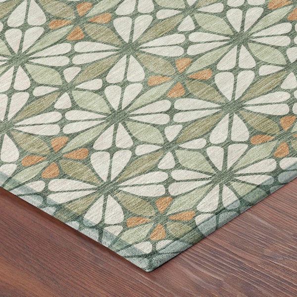 Chantille Machine Washable Indoor/Outdoor Abstract ACN2469 Linen 2 ft. x 7 ft. Runner Rug