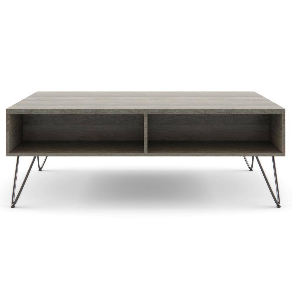 Hunter Grey Mango Wood Lift-Top Coffee Table with Storage