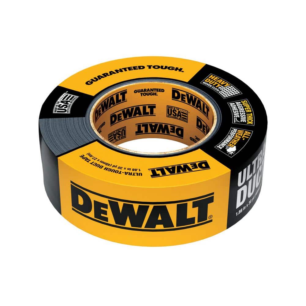 DEWALT 1.88 in. x 30 yds. Ultra-Tough Black Duct Tape (1-Pack)