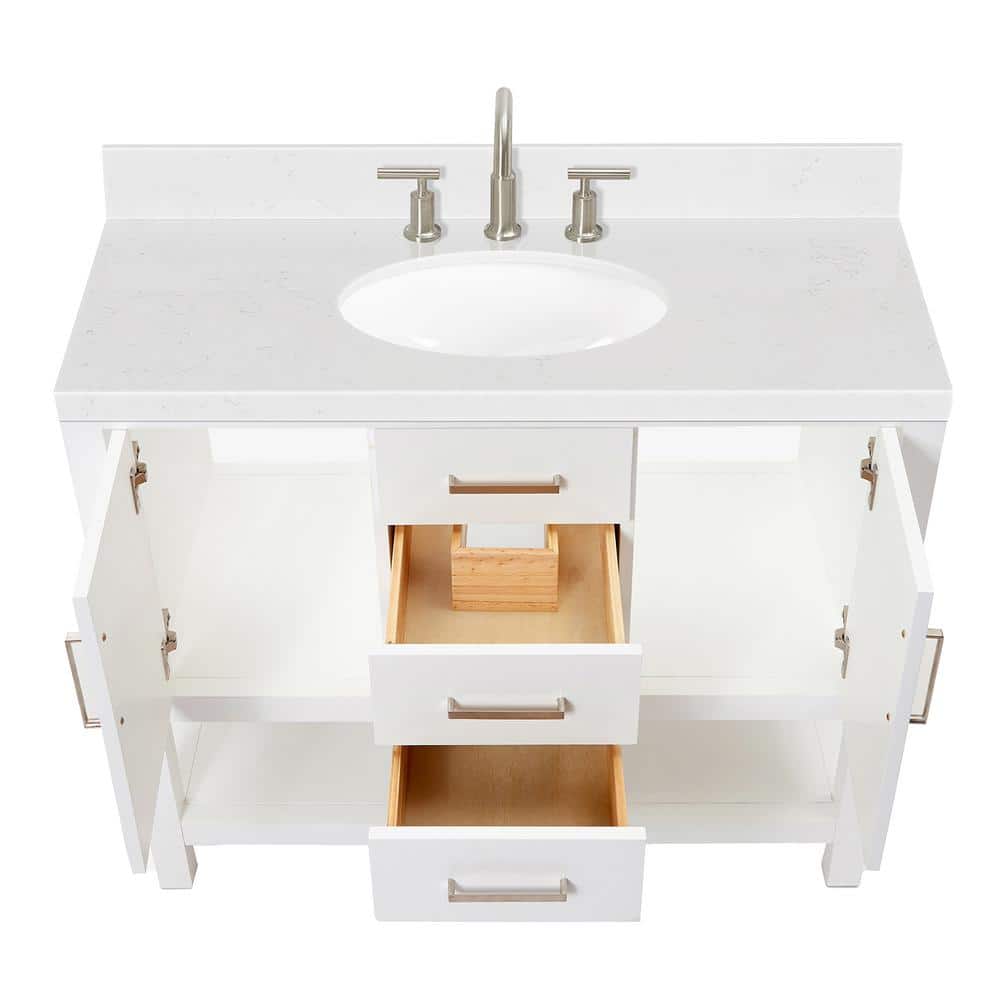 Bayhill 42'' White Quartz Single Basin Vanity Set