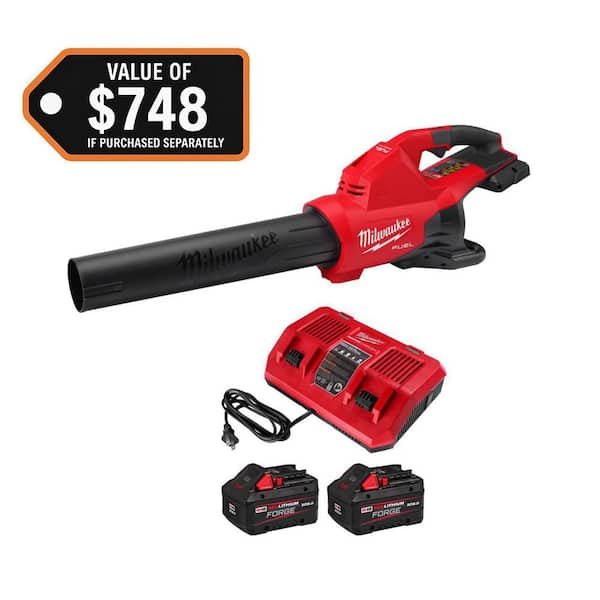 M18 FUEL Dual Battery 145 MPH 600 CFM 18V Brushless Cordless Battery Powered Blower w/(2) 8.0 Ah FORGE Battery, Charger