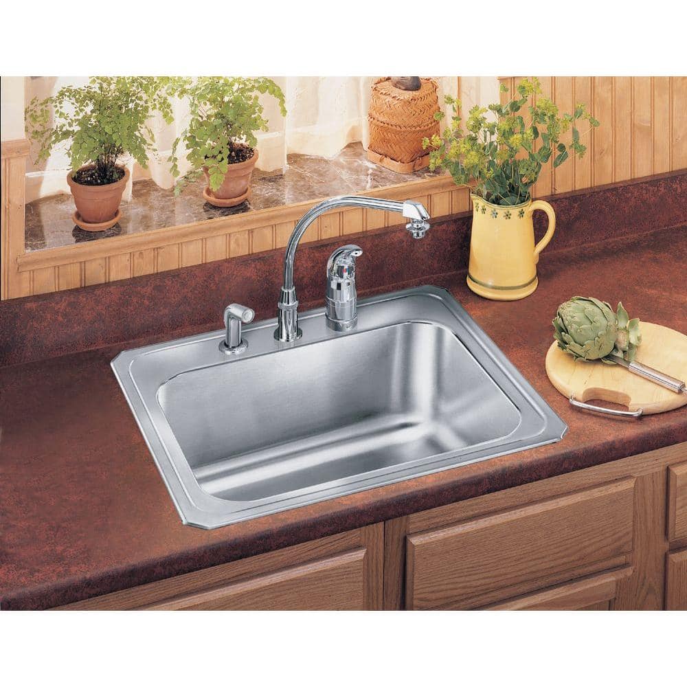 Elkay 25" Stainless Steel Single Bowl Drop-In Kitchen Sink