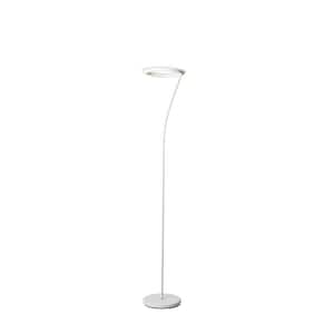 73 in. Matte White LED Halo Torchiere Floor Lamp