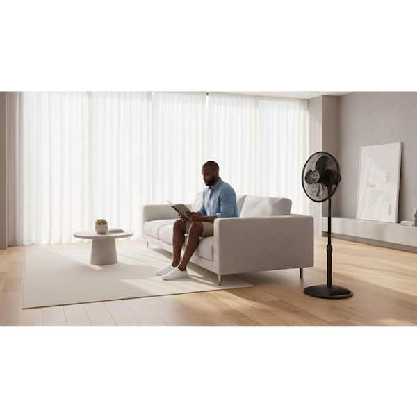 Lasko 16 in. 3-Speed Oscillating Pedestal Fan for Home in Black