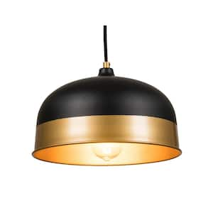 1-Light Matte Black Hanging Barn Light Pendant Light with Metal Shade, No Bulbs Included Pack of 3）