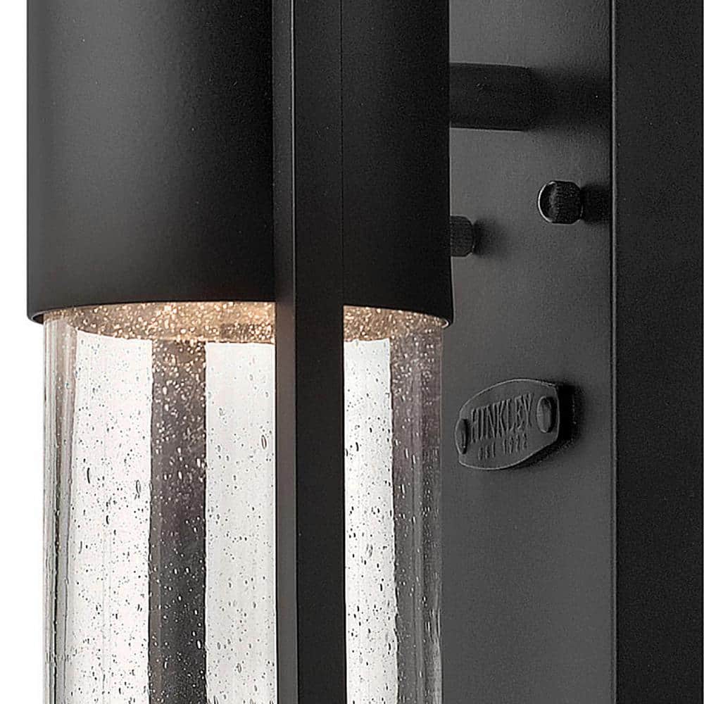 Sleek Black Aluminum LED Wall Light with Clear Seedy Glass
