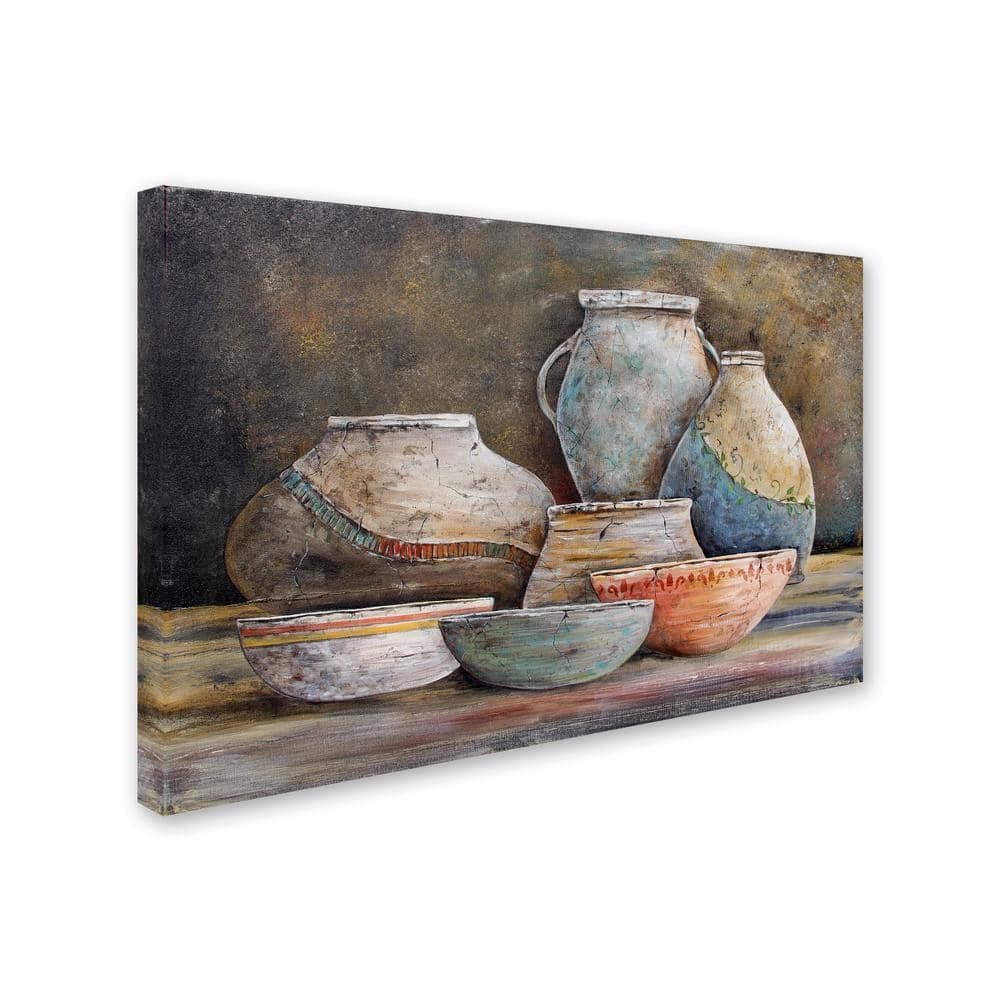 Jean Plout Clay Pottery Still Life Canvas Art 16"x24"