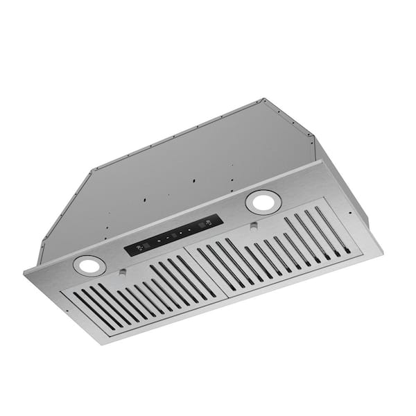 Kahomvis 27.5 in. 350 CFM Ducted Insert Range Hood in Stainless Steel with LED Screen Finger Touch Control, 6-Speed ​​Control