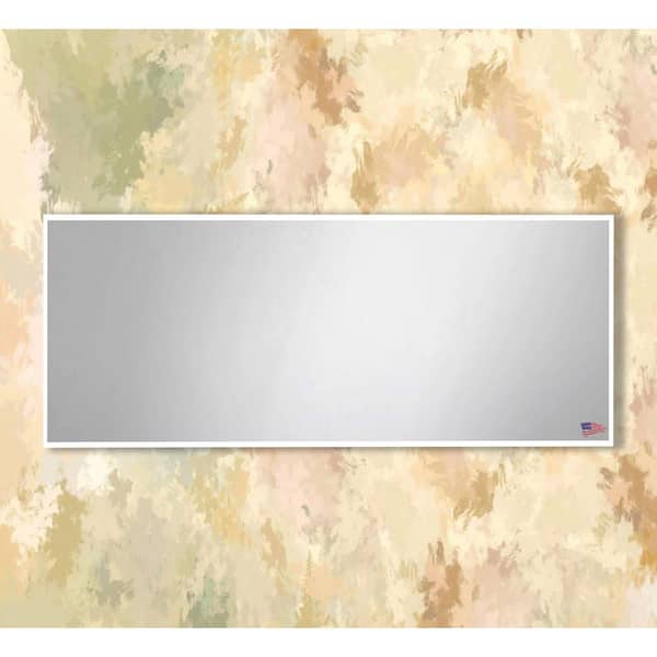 Oversized Rectangle White Modern Mirror (67.375 in. H x 34.375 in. W)