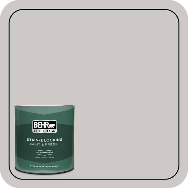 BEHR ULTRA 1 qt. #PPU26-09 Graycloth Extra Durable Semi-Gloss Enamel Interior Paint & Primer