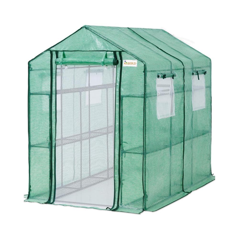 84 in. W x 56 in. D x 77 in. H Steel Outdoors Greenhouse, w/ Zippered Scree