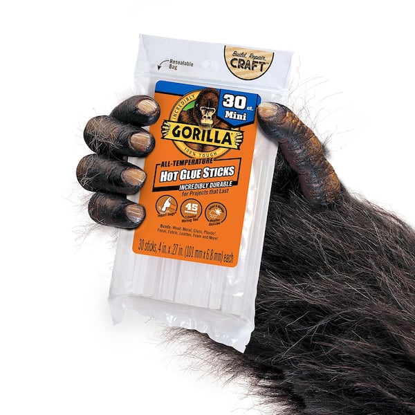 Gorilla Hot Glue Sticks, 4in, 45-Count, Full Size