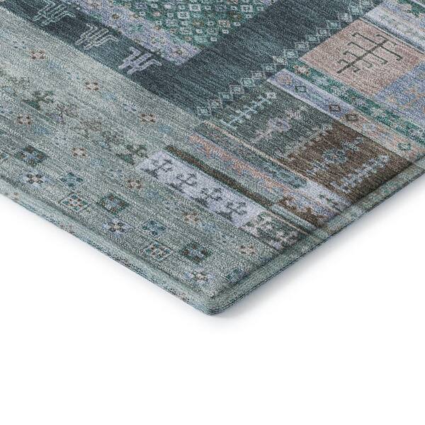 Mayfield Premium Machine Washable Abstract AMF2160 Emerald 2 ft. x 3 ft. Accent Rug