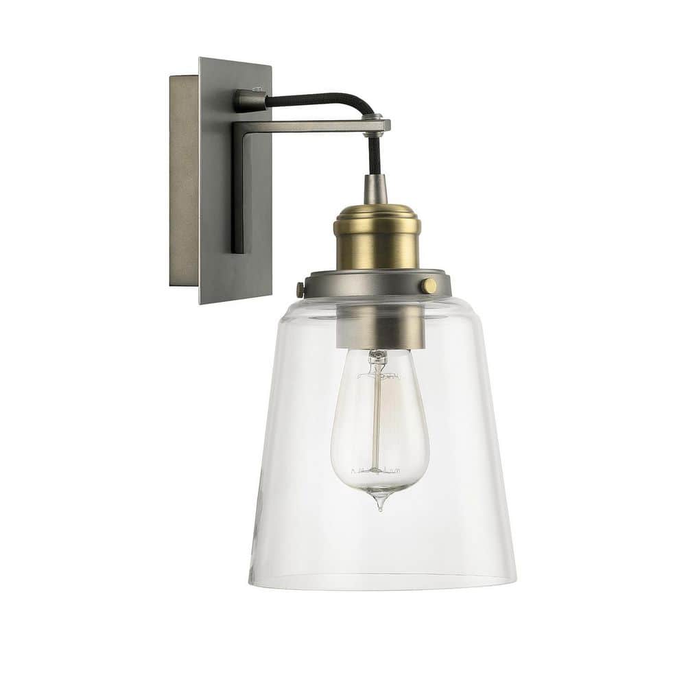 Fallon 6 in. 1-Light Graphite with Aged Brass Sconce and Clear Glass Shade price history on PriceWatchPro