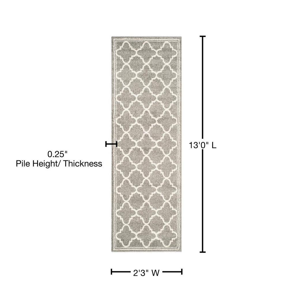 Reversible Amherst Dark Grey Synthetic 27-inch Area Rug