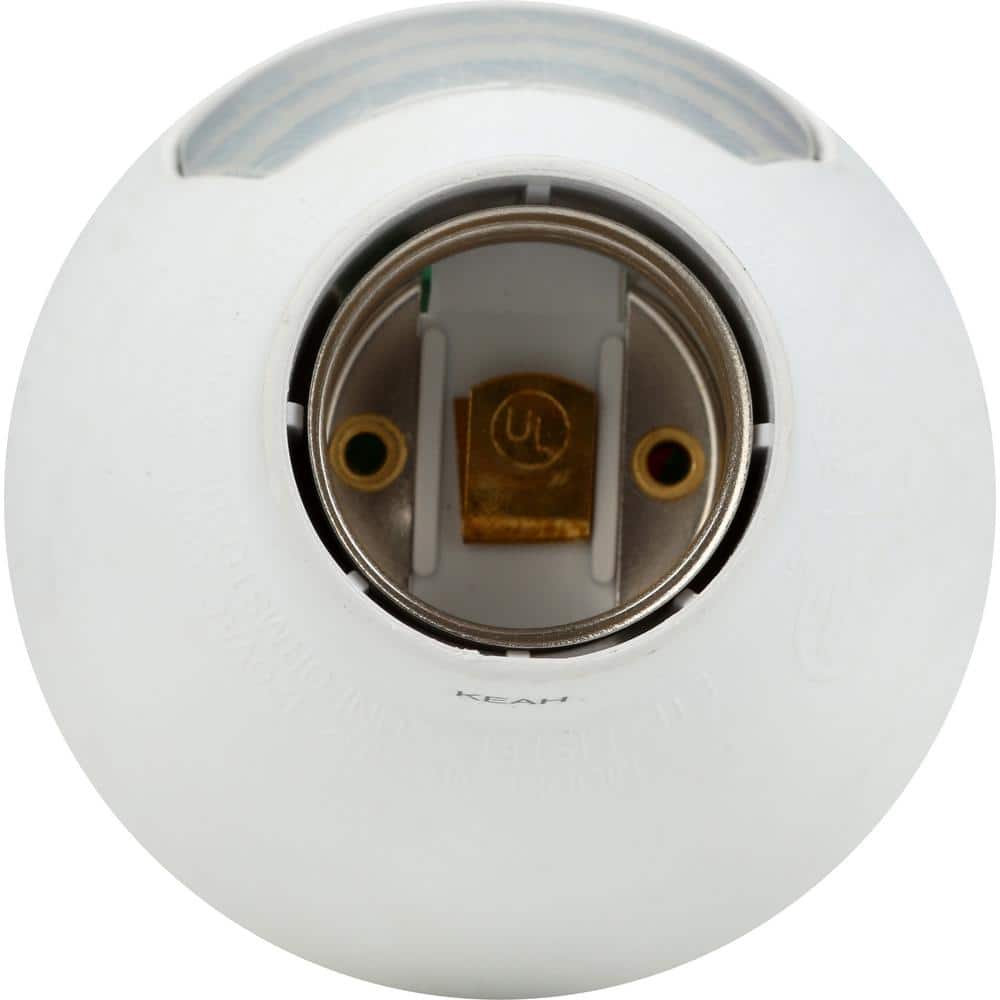 White Plastic Motion-Sensing Light Control Screw-In