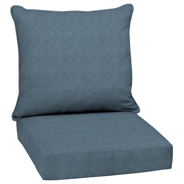 Arden Selections 25 In X 22 5 Denim Alair Texture 2 Piece Deep Seating Outdoor Lounge Chair Cushion Fg08297b D9z1 The Home Depot - White Deep Seat Outdoor Cushion Covers