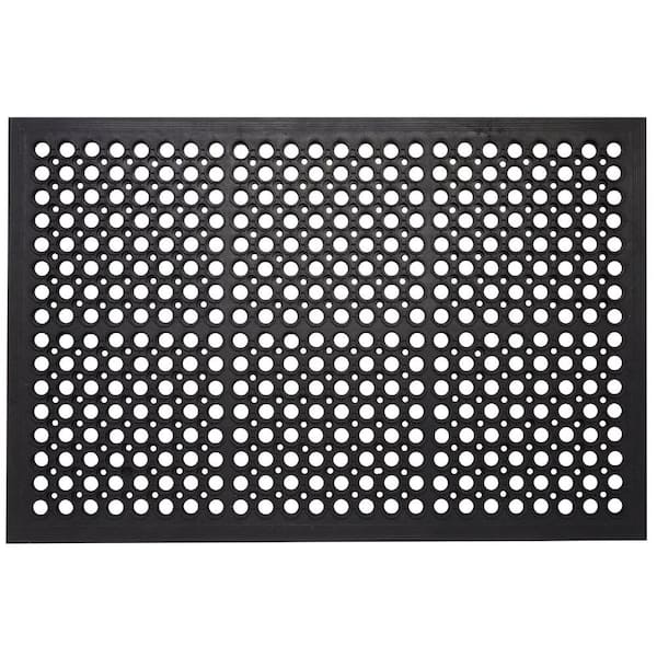 Envelor Anti Fatigue Black 24 in. x 36 in. Rubber Non-Slip Commercial Floor Mat