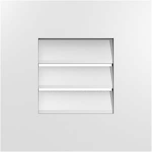 14 in. x 14 in. Vertical Surface Mount PVC Gable Vent: Functional with Standard Frame