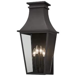Gloucester Black Outdoor Hardwired Wall Lantern Sconce with No Bulbs Included