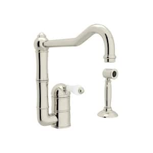 Acqui Single Handle Standard Kitchen Faucet in Polished Nickel