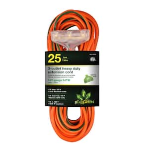 25 ft. 3-Outlet 14/3 Heavy Duty Extension Cord - Orange