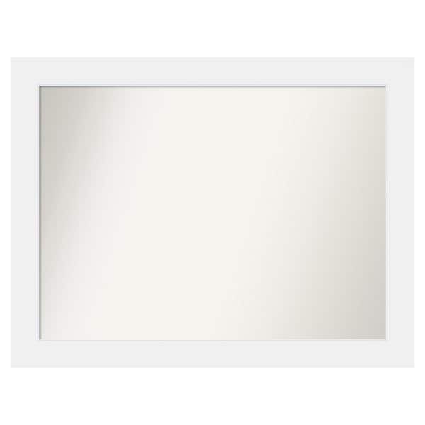 Amanti Art Corvino White 39 in. x 30 in. Custom Non-Beveled Matte Wood Framed Bathroom Vanity Wall Mirror