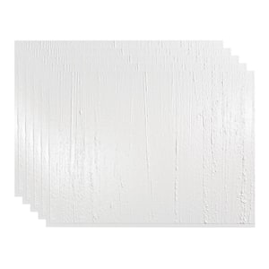 Rain 18.25 in. x 24.25 in. Vinyl Backsplash Panel in Gloss White (5-Pack)