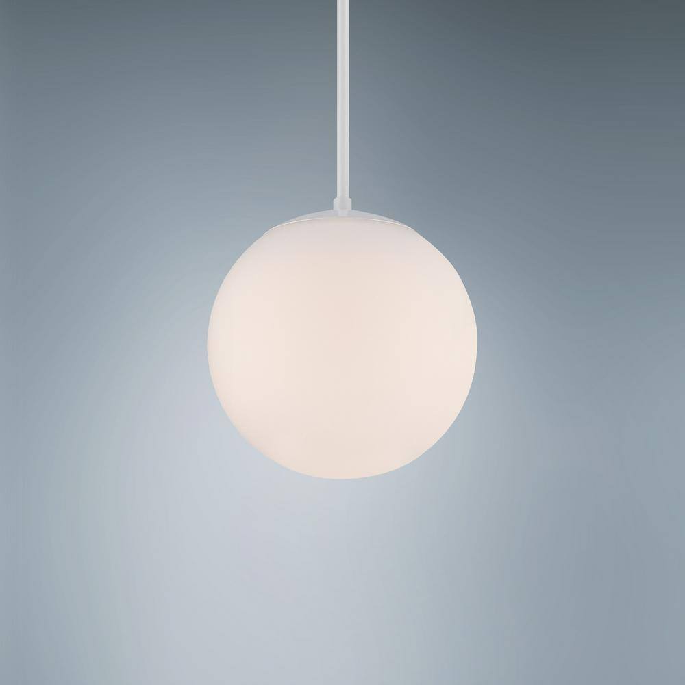White Glass 10" LED Globe Pendant Light