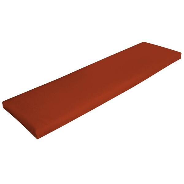 Hampton Bay Chili Red Solid Outdoor Bench Cushion