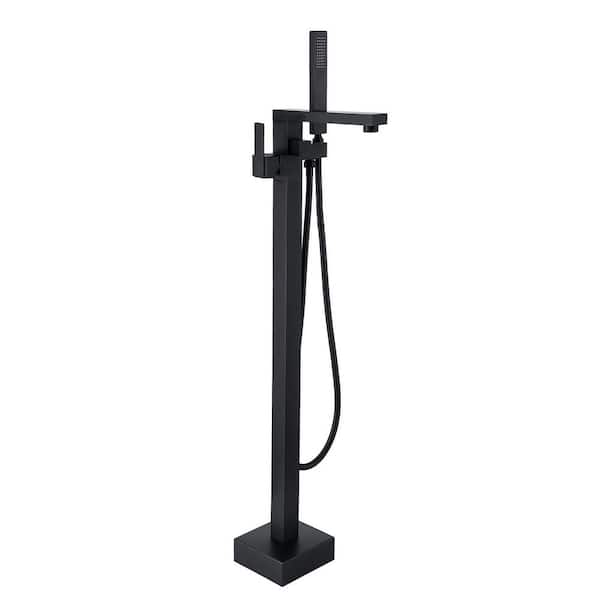 42 7/8-in. Single-Handle Freestanding Tub Faucet with Hand Shower Head in Matte Black