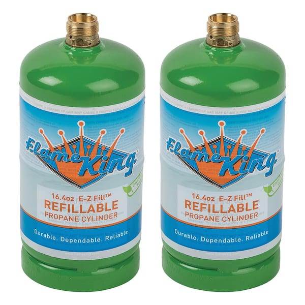 Two Pack 1 lb. Refillable Camping Propane Tank Cylinder 16.4 oz Bottle Ships Empty