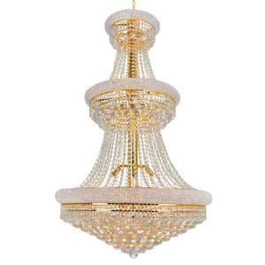Empire 32 Light Down Chandelier With Gold Finish