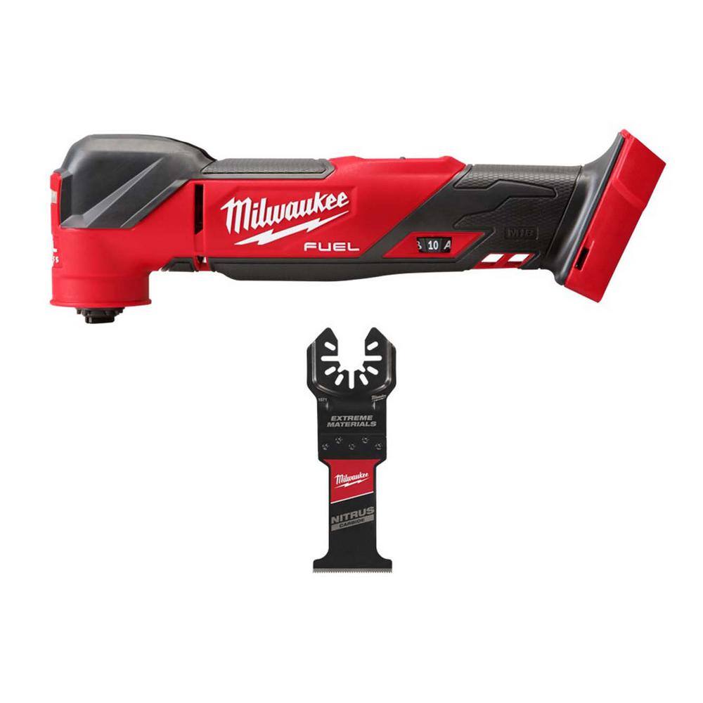 Milwaukee M18 FUEL 18-Volt Lithium-Ion Cordless Brushless Oscillating Multi-Tool (Tool-Only) with Nitrus Carbide Blades -  2836-20-1576
