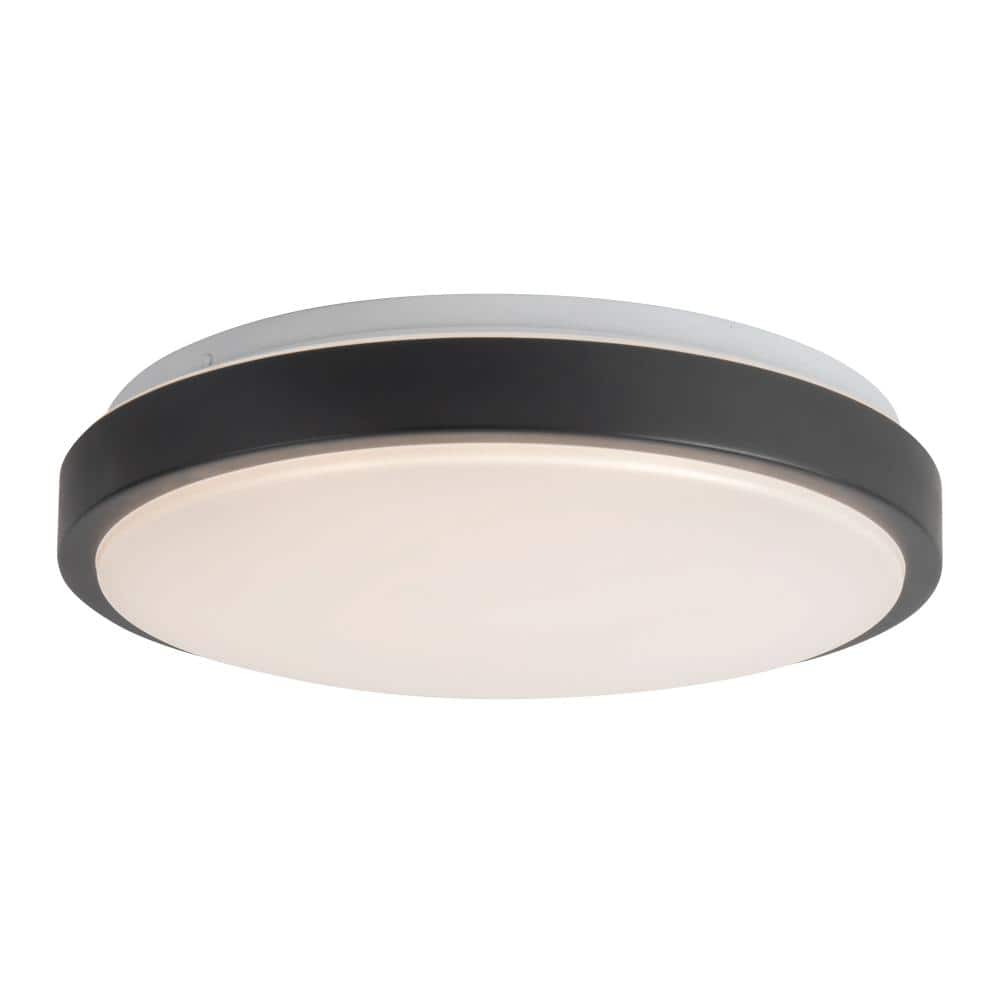 KUZCO VIBE Yanis 16-in Black dimmable LED Flush Mount FM0713316BK