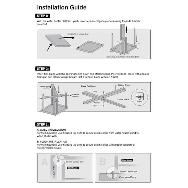 Everbilt 30 in galvanized steel water heater on sale stand