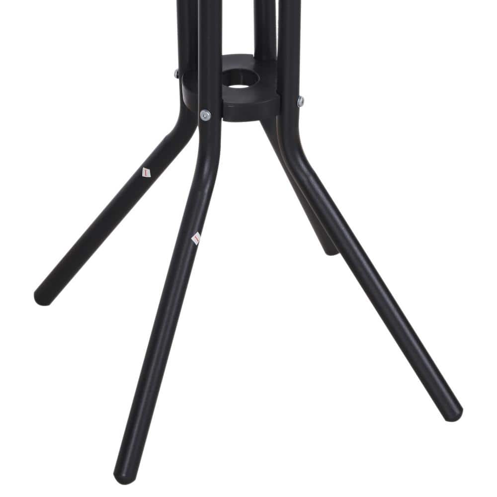 Tan Mesh Fabric and Black Steel 3-Piece Bar Height Outdoor Bistro Set