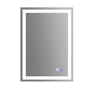 20 in. W x 28 in. H Rectangular Frameless Anti-Fog LED Light Wall Mounted Bathroom Vanity Mirror in White