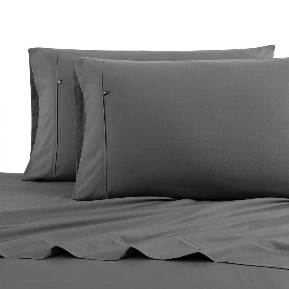 King Size White Cotton Percale Sheet Set with Shark Pattern