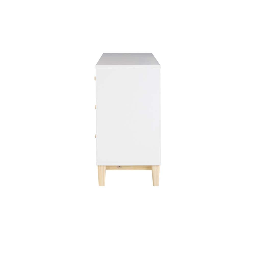 White Modern Double 6-Drawer Dresser