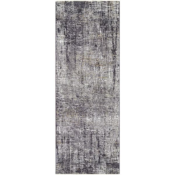 Gakko GKK-2307 2 ft. x 7 ft. Machine Woven Rug, Black