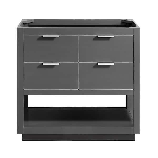 Avanity Allie 36 in. W x 21.5 in. D x 34 in. H Bath Vanity Cabinet Only in Twilight Gray with Silver Trim