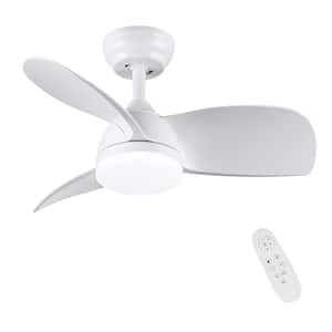 Atalanta 28 in. Indoor White LED Ceiling Fan with Reversible Motor and Dimmable