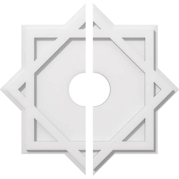 Ekena Millwork 1 in. P X 11 in. C X 20 in. OD X 4 in. ID Axel Architectural Grade PVC Contemporary Ceiling Medallion, Two Piece