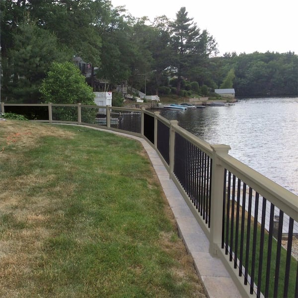 Weatherables Bellaire 3.5 ft. H x 6 ft. W Khaki Vinyl Railing Kit
